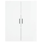 vidaXL Armoire murale blanc brillant 69 5x34x90 cm