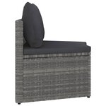 vidaXL Salon de jardin 6 Pièces avec coussins Résine tressée Gris