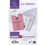 Etui De Protection Multi-cartes 4 Volets Pvc Lisse 20/100e - Cristal - X 10 - Exacompta