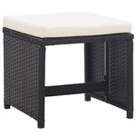 vidaXL Salon de jardin encastrable 11Pièces et coussin Rotin naturel Noir
