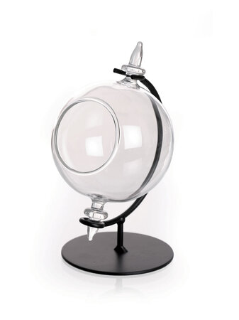 Boule en verre ouverte 8cm avec support