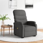 vidaXL Fauteuil de massage inclinable Gris foncé Tissu