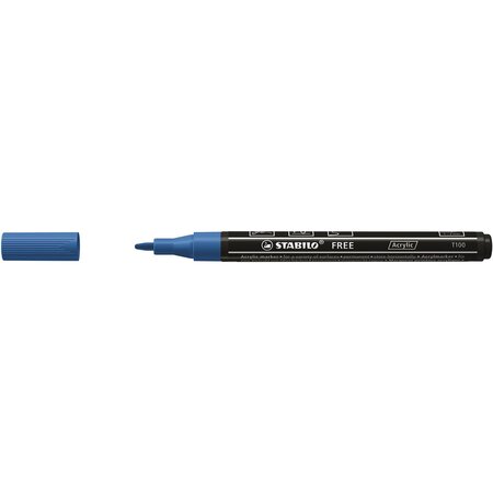 Marqueur pointe fine FREE acrylic T100 bleu foncé STABILO