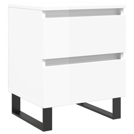 vidaXL Table de chevet Blanc brillant 40x35x50 cm Bois d’ingénierie