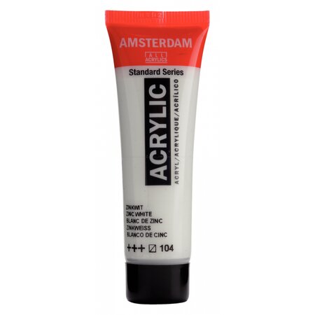 Peinture acrylique en tube blanc de zinc 20ml - amsterdam