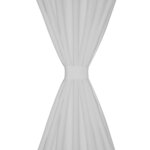2 Pièces Rideau à Passant Micro Satin Blanc 140 x 225 cm