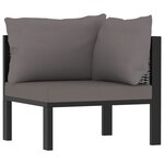 vidaXL Salon de jardin 9 Pièces avec coussins Résine tressée Anthracite
