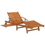 vidaXL Chaises longues 2 Pièces Bois d'acacia solide