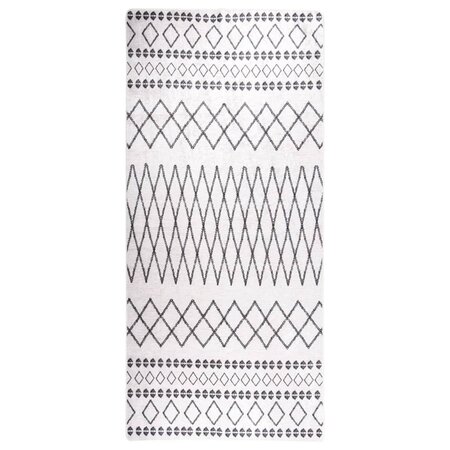 vidaXL Tapis lavable antidérapant 80x300 cm Noir et blanc