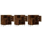 vidaXL Buffets 3 Pièces Chêne fumé Bois d'ingénierie