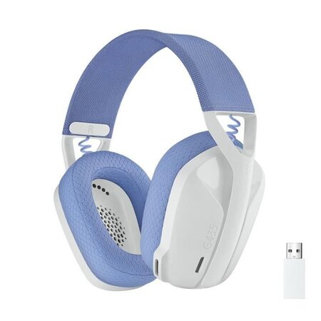 Casque gaming sans fil Logitech -G435 LIGHTSPEED - BLANC - Léger Bluetooth avec micro intégré pour Dolby Atmos, PC, PS4, PS5, Mobile