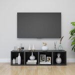 vidaXL Meubles TV 2 Pièces Gris brillant 37x35x37 cm Aggloméré