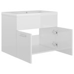 vidaXL Armoire d'évier avec lavabo intégré Blanc brillant Aggloméré