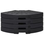 vidaXL Socle de parasol en forme d'éventail 4 Pièces Noir