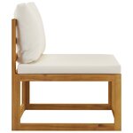 vidaXL Salon de jardin 3 Pièces avec coussins crème Bois d'acacia solide