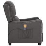 vidaXL Fauteuil de massage Gris foncé Tissu