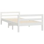 vidaXL Cadre de lit Blanc 90x190 cm Bois de pin massif