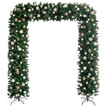 vidaXL Arche d'arbre de Noël avec LED et boules vert 240 cm