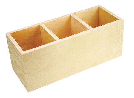 Caissette en bois 3 compartiments 24 x 9 5 x 9 5 cm