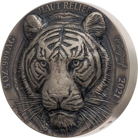 TIGER Big Five Asia 5 onces argent monnaie 5000 Francs Ivory Coast 2021