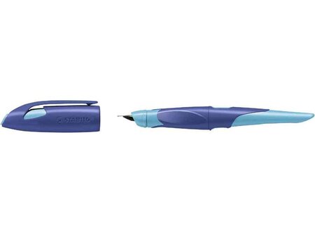Stylo plume - easybirdy - stylo ergonomique rechargeable - bleu/turquoise - droitier stabilo