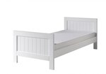 LEWIS Lit simple + Sommier + Chevet + Armoire 3 portes + Bureau