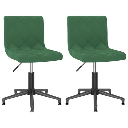 vidaXL Chaises pivotantes à manger lot de 2 vert foncé velours