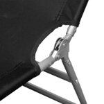 vidaXL Chaise longue pliable Acier enduit de poudre Noir