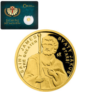 Pièce de monnaie en Or 5 Dollars g 0.5 Millésime 2021 Patrons ST JAMES THE GREATER