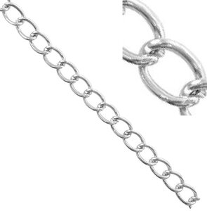 Chaîne maille jaseron Ø6 4mm Argent Au mètre