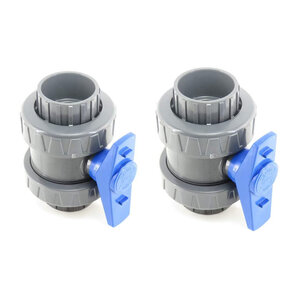 lot de 2 Vannes - ø 50 mm,  PVC pour piscine. Version 2020