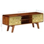 vidaXL Meuble TV Bois de Sesham massif 120 x 30 x 45 cm