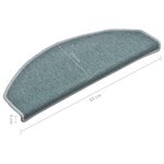 vidaXL Tapis de marches d'escalier 15 Pièces Bleu 65x24x4 cm
