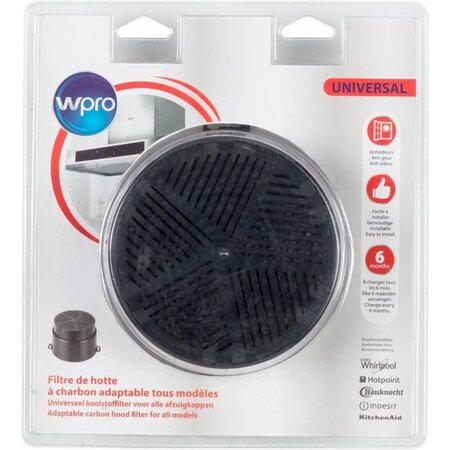 WPRO UNF001 Filtre de hotte à charbon universel (adaptable tous modèles) - Diamètre 153 mm - Auto-extinguible