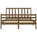 vidaXL Cadre de lit tête de lit marron miel King Size bois massif