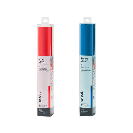 2 vinyles permanents Cricut 91 x 33 cm - bleu  rouge