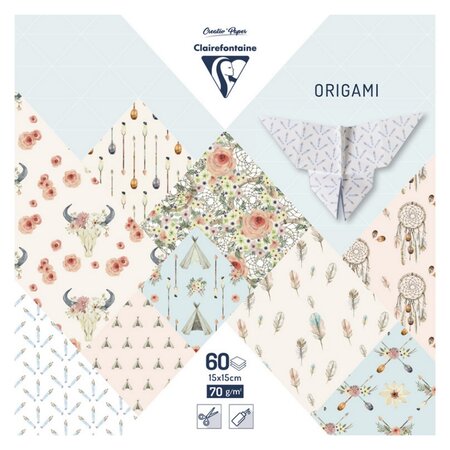 Clairefontaine - pochette 60 feuilles origami 15x15 cm - dreamcatcher