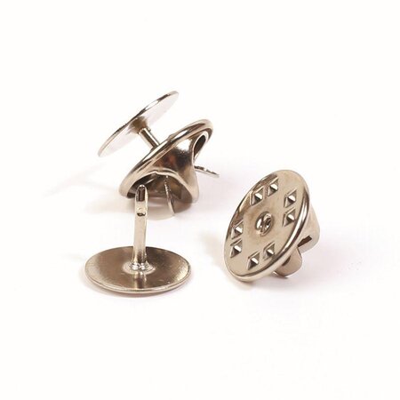 Lot de 10 supports de pins - Argent - 10 mm