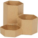 Lot de 6 pots à crayons en carton  3 compartiments  à décorer