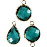 6 pendentifs pour bijoux 15 à 20 cm - Vert et doré