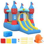 Happy Hop Château gonflable avec toboggan double 368 5x265x220 cm PVC