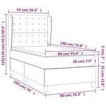 vidaXL Lit à sommier tapissier et matelas Gris foncé 90x190 cm Velours