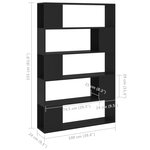 vidaXL Bibliothèque Séparateur de pièce Noir 100x24x155 cm Aggloméré