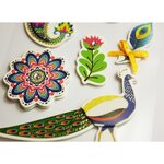 Autocollants en relief à paillettes - Paon et motifs
