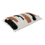 Coussin rectangulaire marron  noir et blanc 30 x 50 cm