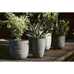 Capi Pot à fleurs Nature Rib élégant bas 46 x 58 cm Anthracite KOFZ783