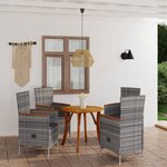 vidaXL Ensemble de salle à manger de jardin 5 Pièces Gris