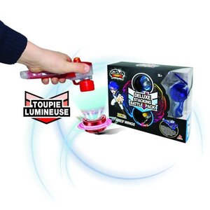 Infinity nado  toupie lumineuse avec lanceur fiery dragon - nouvelle toupie nado lumineuse empilable avec lanceur et anneau en méta