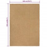 vidaXL Tapis rectangulaire Naturel 180x250 cm Jute