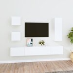 vidaXL Ensemble de meubles TV 5 Pièces Blanc Bois d'ingénierie